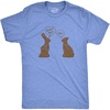 Mens My Butt Hurts Funny Easter Egg Chocolate Bunny T Shirt | Funny T Shirts, Easter Apparel for Men, Cool Sarcastic Short Sleeve, Soft Cotton Blend, Novelty Tees for Guys(Heather Light Blue)