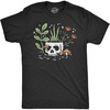 Mens Skull Flowers T Shirt Funny Spooky House Plant Horticulture Lovers Tee for Guys(Heather Black – Skullflowers)