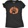 Womens Pumpkin Paw T Shirt Funny Halloween Jack-O-Lantern Pet Puppy Animal Lover Novelty Tee(Heather Black)