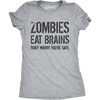 Womens Zombies Eat Brains so You’re Safe Funny T Shirt | Funny T Shirts, Halloween Tops for Women, Cool Sarcastic Top, Zombie, Soft Cotton Blend, Women’s Novelty Tees(Light Heather Grey)