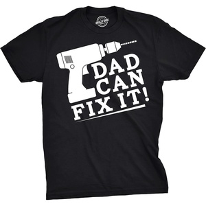 Funny Dad Shirts for Handyman Lawn and Garage Tees for Fathers Day | Mechanic Shirts for Dads, Funny T Shirts, Dad Joke Apparel for Men, Cool Mechanic Short Sleeve, Soft Cotton Blend, Novelty(Heather Black – Dad Can Fix)