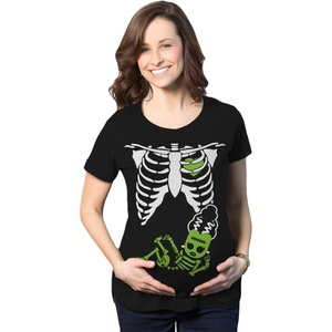 Maternity Skeleton Baby Halloween Pregnancy Announcement T Shirt | Funny Graphic Pregnancy Tee, Halloween Maternity Wear, Cool Short Sleeve, Ruched, stretchy, soft, Maternity Shirts(Bride)