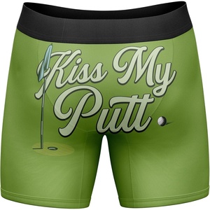 Mens Funny Boxers Kiss My Putt Sarcastic Golf Novelty Underwear for Men | Funny Graphic Boxers, Graphic , Cool Golf, Sarcastic, Soft Stretchy Cotton Blend for Comfort, Mens Novelty Boxer Briefs(Green – Kiss My Putt)