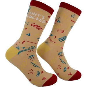 Sarcastic Womens Socks with Funny Sayings and Crazy Language for Girls | Funny Graphic Socks, Graphic Sock, Cool Sarcastic Sock, Stretchy and Soft, Novelty Socks(S is Fed)