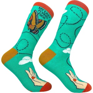 Sarcastic Womens Socks with Funny Sayings and Crazy Language for Girls | Funny Graphic Socks, Graphic Sock, Cool Sarcastic Sock, Stretchy and Soft, Novelty Socks(Flying F)
