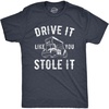 Mens Best Dad By Par T Shirt Funny Fathers Day Golf Tee | Funny T Shirts, Dad Joke Apparel for Men, Cool Golf Short Sleeve, Soft Cotton Blend, Novelty Tees for Guys(Heather Navy – Stole It)