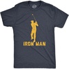 Mens Best Dad By Par T Shirt Funny Fathers Day Golf Tee | Funny T Shirts, Dad Joke Apparel for Men, Cool Golf Short Sleeve, Soft Cotton Blend, Novelty Tees for Guys(Heather Navy – Iron Man)
