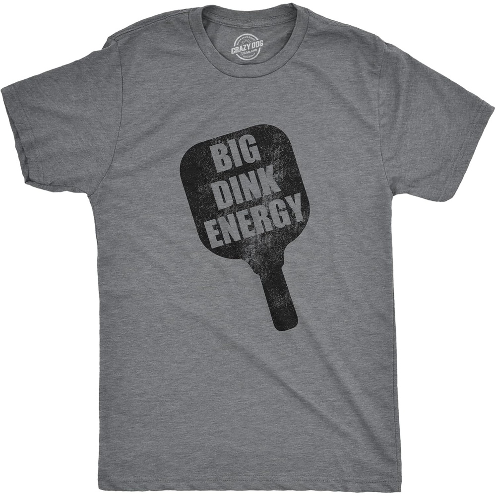 image:imageMens Funny Pickleball T Shirts Hilarious Pickleball Sports Tees for GuysDark Heather Grey Dink Energy