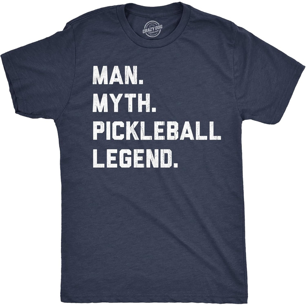 image:imageMens Funny Pickleball T Shirts Hilarious Pickleball Sports Tees for GuysHeather Navy Man Myth Pickleball Legend