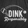 Mens Funny Pickleball T Shirts Hilarious Pickleball Sports Tees for Guys(Heather Black – Dink Responsibly)