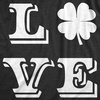Womens St Patricks Day Shirt Lucky Love Clover Shamrock Tee | Funny T Shirts, Saint Patrick’s Day Tops for Women, Cool Love Top, Soft Cotton Blend, Women’s Novelty Tees(Heather Black)