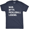 Mens Funny Pickleball T Shirts Hilarious Pickleball Sports Tees for Guys(Heather Navy – Man Myth Pickleball Legend)