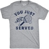 Mens Funny Pickleball T Shirts Hilarious Pickleball Sports Tees for Guys(Light Heather Grey – You Just Got Served)