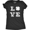 Womens St Patricks Day Shirt Lucky Love Clover Shamrock Tee | Funny T Shirts, Saint Patrick’s Day Tops for Women, Cool Love Top, Soft Cotton Blend, Women’s Novelty Tees(Heather Black)