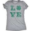 Womens St Patricks Day Shirt Lucky Love Clover Shamrock Tee | Funny T Shirts, Saint Patrick’s Day Tops for Women, Cool Love Top, Soft Cotton Blend, Women’s Novelty Tees(Light Heather Grey)