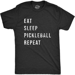 Mens Funny Pickleball T Shirts Hilarious Pickleball Sports Tees for Guys(Eat Sleep)