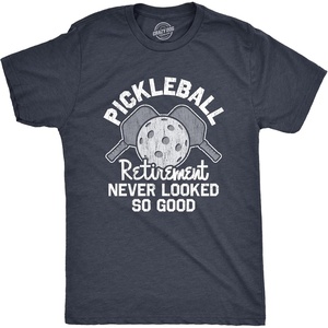 Mens Funny Pickleball T Shirts Hilarious Pickleball Sports Tees for Guys(Retirement)