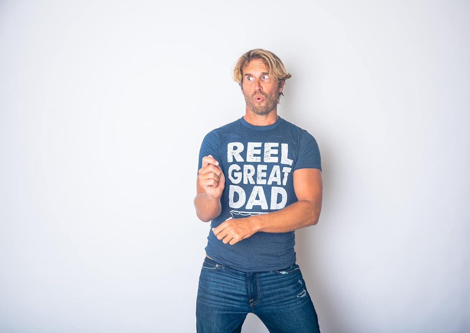 image:imageFunny Fishing Shirts for Dad Cool Fathers Day Fish Tees for PopHeather Navy Reel Great Dad