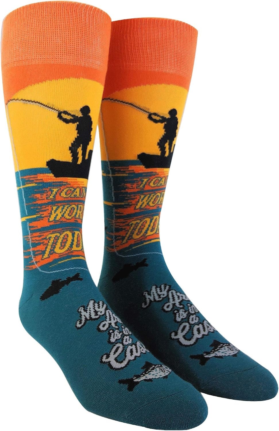 image:imageI Cant Work Today My Arm is in A Cast Funny Fishing Fathers Day Large TShirt and Sock Combo