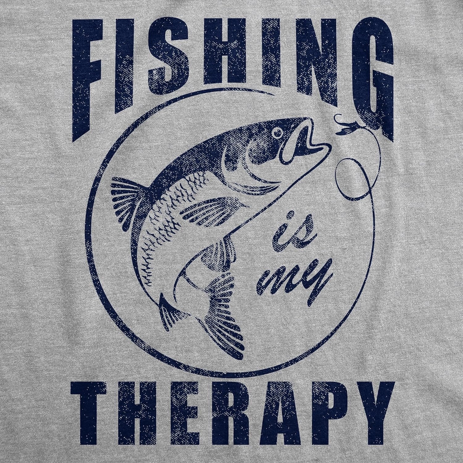 image:imageMens Funny T Shirts Fishing is My Therapy Fish Tee for Men Funny T Shirts Graphic Apparel for Men Cool Fishing Short Sleeve Sarcastic Soft Cotton Blend Novelty Tees for Guys