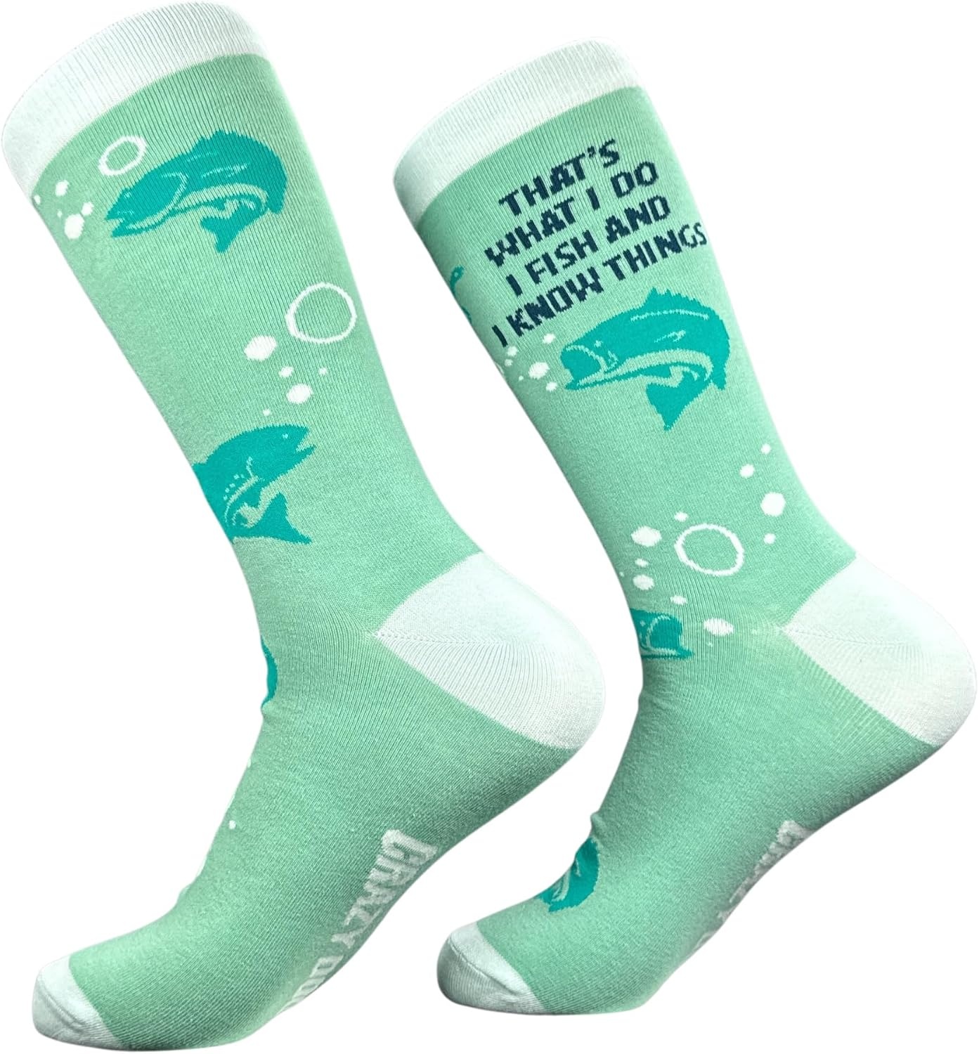 image:imageMens Thats What I Do I Fish and I Know Things Funny Fishing Socks Funny Graphic Socks Graphic Sock Cool Fishing Sock Stretchy and Soft Novelty Socks