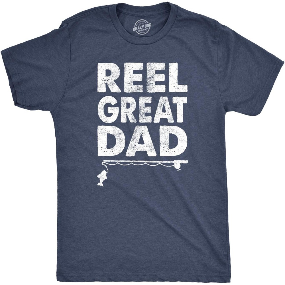 image:imageFunny Fishing Shirts for Dad Cool Fathers Day Fish Tees for PopHeather Navy Reel Great Dad