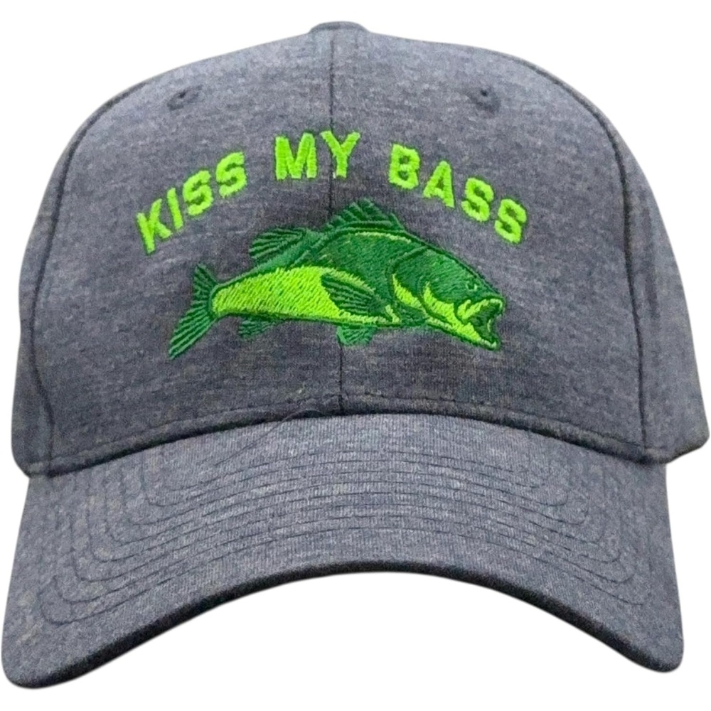 image:imageKiss My Bass Hat Funny Sarcastic Fishing Novelty Cap Funny Hats Graphic Cool Fishing Sarcastic Novelty Caps for MenNavy Kiss My Bass