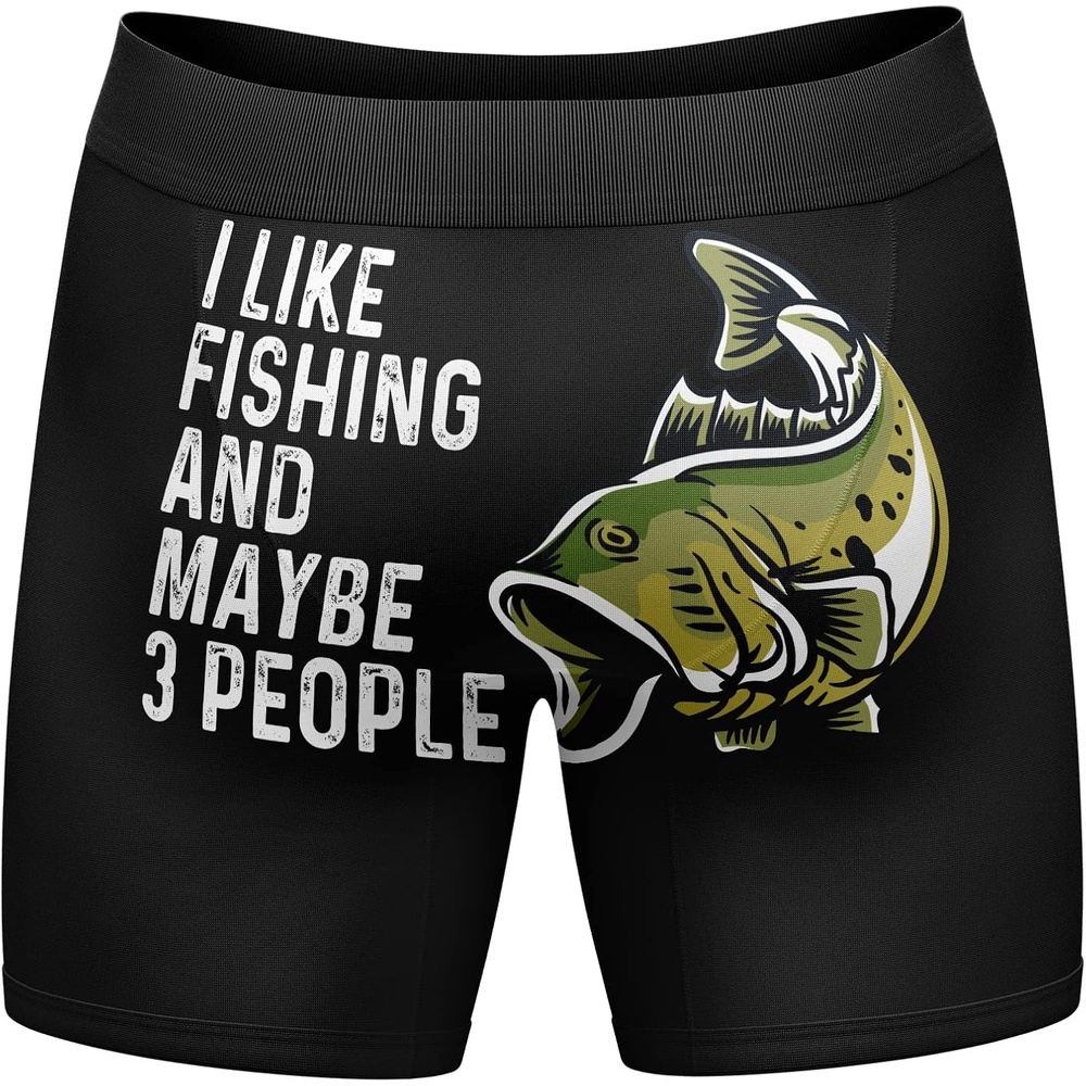 image:imageMens Animal Boxers Funny Cat Dog Fish and More Novelty Underwear  Funny Graphic Boxers Animal  Cool Sarcastic Soft Stretchy Cotton Blend for Comfort Mens Novelty Boxer BriefsFish and 3 People