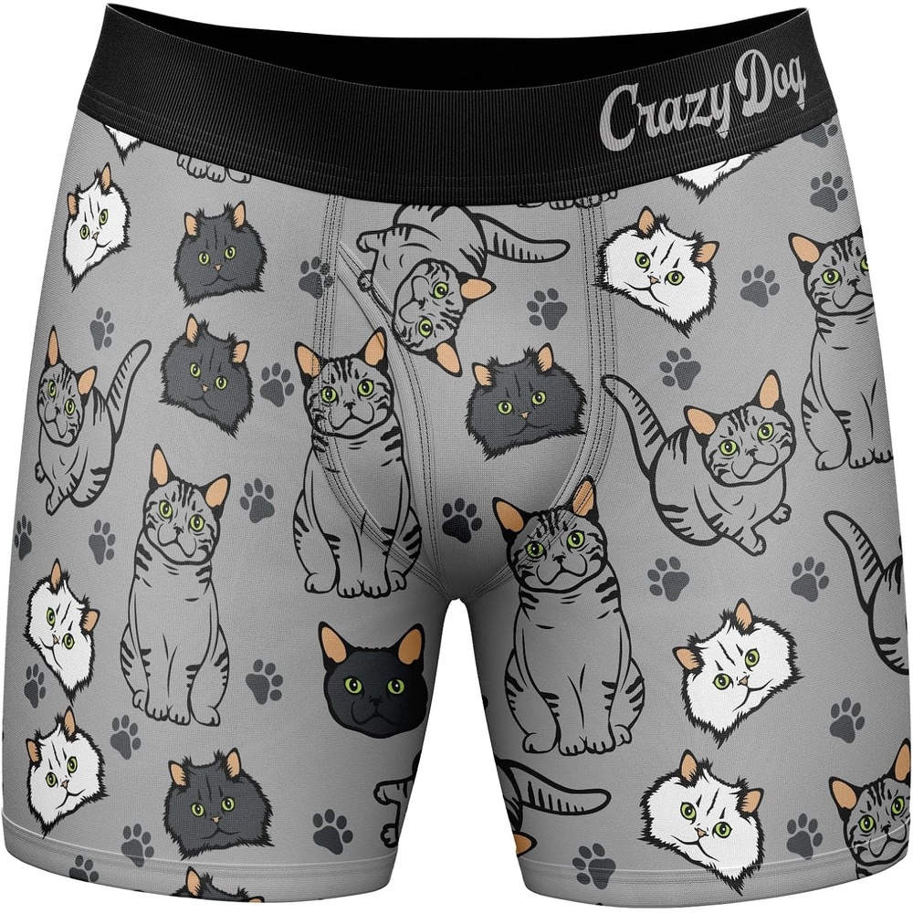 image:imageMens Animal Boxers Funny Cat Dog Fish and More Novelty Underwear  Funny Graphic Boxers Animal  Cool Sarcastic Soft Stretchy Cotton Blend for Comfort Mens Novelty Boxer BriefsCats 3 People