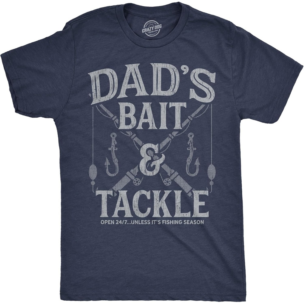 image:imageMens Funny T Shirts Dads Bait and Tackle Sarcastic Fathers Day Graphic Novelty Fishing Tee for MenHeather Navy Dads Bait