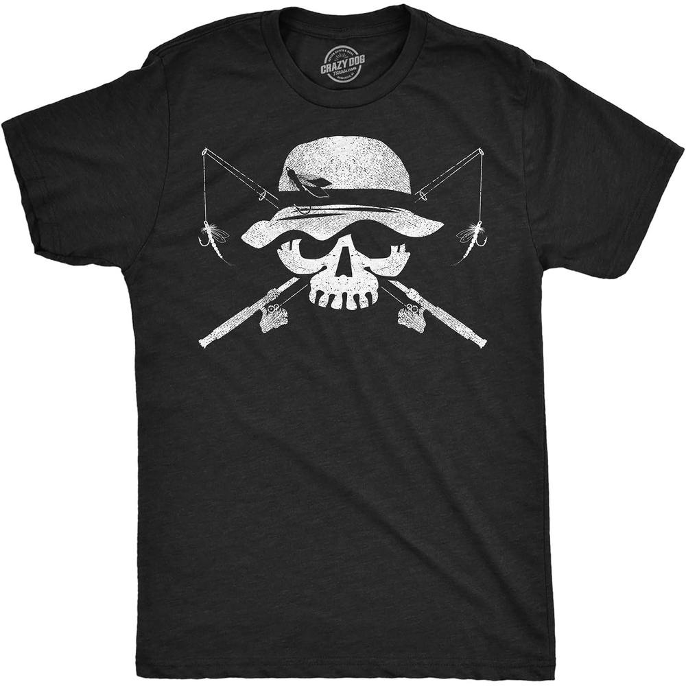 image:imageMens Funny T Shirts Fishing Skull Sarcastic Fisherman Tee for Men Funny T Shirts Graphic Apparel for Men Cool Fishing Short Sleeve Soft Cotton Blend Novelty Tees for Guys