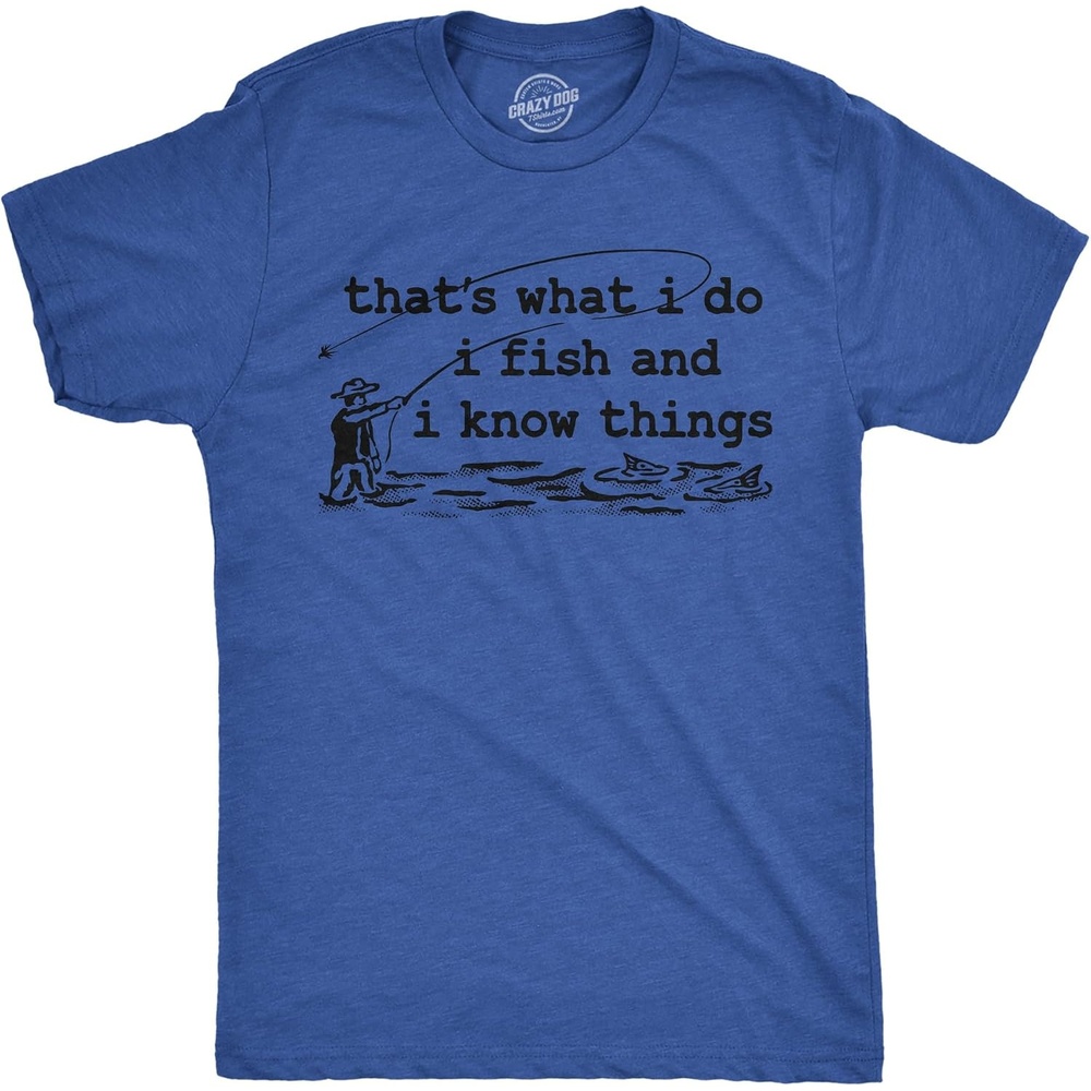 image:imageMens Funny T Shirts Thats What I Do I Fish amp I Know Things Fishing Tee Funny T Shirts Graphic Apparel for Men Cool Fishing Short Sleeve Sarcastic Soft Cotton Blend Novelty Tees for Guys
