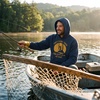 Fishing Hoodies Funny and Sarcastic Unisex Hooded Sweatshirts for Fishermen | Funny Sweater, Fishing Hoodie, Cool Pullover, Warm and Soft, Novelty Sweatshirt(Navy – Arm in a Cast)