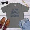 Funny Fishing Shirt The Fish Whisperer Lake Life Enthusiasts | Funny T Shirts, Graphic Apparel for Men, Cool Fishing Short Sleeve, Soft Cotton Blend, Novelty Tees for Guys(Dark Heather Grey)