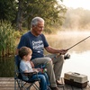 Funny Fishing Shirts for Dad Cool Father’s Day Fish Tees for Pop(Heather Navy – Grandpa is My Name)