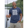 Funny Fishing Shirts for Dad Cool Father’s Day Fish Tees for Pop(Heather Navy – Reel Great Dad)