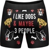 Mens Animal Boxers Funny Cat Dog Fish and More Novelty Underwear | Funny Graphic Boxers, Animal , Cool Sarcastic, Soft Stretchy Cotton Blend for Comfort, Mens Novelty Boxer Briefs(Dogs 3 People)