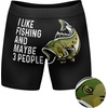 Mens Animal Boxers Funny Cat Dog Fish and More Novelty Underwear | Funny Graphic Boxers, Animal , Cool Sarcastic, Soft Stretchy Cotton Blend for Comfort, Mens Novelty Boxer Briefs(Fish and 3 People)