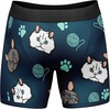 Mens Animal Boxers Funny Cat Dog Fish and More Novelty Underwear | Funny Graphic Boxers, Animal , Cool Sarcastic, Soft Stretchy Cotton Blend for Comfort, Mens Novelty Boxer Briefs(Cat Dad)