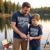 Mens Funny T Shirts Father & Son Fishing Partners for Life Fathers Day Tee | Funny T Shirts, Dad Joke Apparel for Men, Cool Fishing Short Sleeve, Soft Cotton Blend, Novelty Tees for Guys