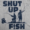 Mens Funny T Shirts Shut Up and Fish Graphic Fishing Novelty Tee for Men | Funny T Shirts, Graphic Apparel for Men, Cool Fishing Short Sleeve, Sarcastic, Soft Cotton Blend, Novelty Tees for Guys