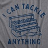 Mens I Can Tackle Anything T Shirt Funny Motivational Fishing Joke Tee | Funny T Shirts, Graphic Apparel for Men, Cool Fishing Short Sleeve, Sarcastic, Soft Cotton Blend, Novelty Tees for Guys(Dark Heather Grey – Tackle)