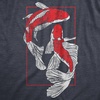 Mens Koi Fish T Shirt Funny Beautiful Peaceful Japanese Carp Pond Tee for Guys(Heather Navy – Koi)