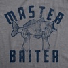 Mens Master Baiter T Shirt Funny Fishing Fathers Day Sexual Innuendo Tee | Funny T Shirts, Graphic Apparel for Men, Cool Fishing Short Sleeve, Adult Humor, Soft Cotton Blend, Novelty Tees for Guys(Dark Heather Grey)