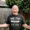Mens Pop Pop Because Grandpa is for The Old Guys T Shirt | Funny T Shirts, Dad Joke Apparel for Men, Cool Grandpa Short Sleeve, Soft Cotton Blend, Novelty Tees for Guys(Heather Black)