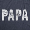 Mens Reel Cool Grandpa T Shirt Funny Fathers Day Fishing Gift | Funny T Shirts, Dad Joke Apparel for Men, Cool Fishing Short Sleeve, Grandpa, Soft Cotton Blend, Novelty Tees for Guys(Heather Navy – Papa Fishing)