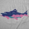 Mens Salmon Landscape Funny T Shirt Awesome Nature Lovers Tee | Funny T Shirts, Graphic Apparel for Men, Cool Fishing Short Sleeve, Soft Cotton Blend, Novelty Tees for Guys(Light Heather Grey – Salmon Landscape)