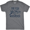 Funny Fishing Shirt The Fish Whisperer Lake Life Enthusiasts | Funny T Shirts, Graphic Apparel for Men, Cool Fishing Short Sleeve, Soft Cotton Blend, Novelty Tees for Guys(Dark Heather Grey)