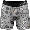 Mens Animal Boxers Funny Cat Dog Fish and More Novelty Underwear | Funny Graphic Boxers, Animal , Cool Sarcastic, Soft Stretchy Cotton Blend for Comfort, Mens Novelty Boxer Briefs(Cats 3 People)