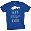 Mens Eat Sleep Fish Funny Sarcastic Novelty Fishing T Shirt | Funny T Shirts, Graphic Apparel for Men, Cool Fishing Short Sleeve, Vintage, Soft Cotton Blend, Novelty Tees for Guys(Heather Royal)